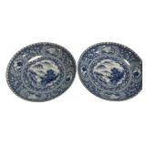 Pair Japanese Blue & White Chargers