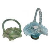 Fenton Hobnail Glass Baskets Pair