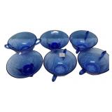 Blue Royal Lace Depression Glass Cups