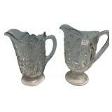 Pair of EAPG Pressed Glass Pitchers