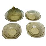 Amber Depression Glass Madrid Pattern