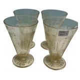 Depression Glass Footed Tumblers Set/4