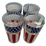 American Flag Drinking Glasses Set of 4