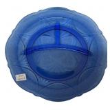 Blue Depression Glass Divided Plate