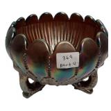 Carnival Glass Footed Bowl
