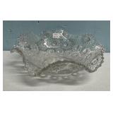 Pressed Glass Ruffled Edge Bowl