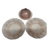 Pink Depression Glass Plates & Butter