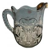 EAPG Pressed Glass Pitcher Gold Trim