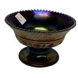 Carnival Glass Footed Compote Bowl