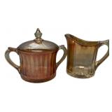 Carnival Glass Creamer & Sugar Set