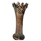 Carnival Glass Rustic Vase Ruffled Rim