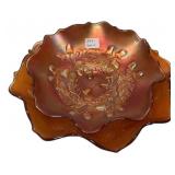 Carnival Glass Acorn & Oak Leaf Bowls