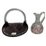 Victorian Glass Basket & Cruet Set