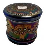 Carnival Glass Covered Powder Jar