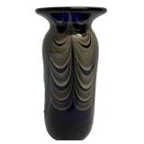 Cobalt Blue Art Glass Drape Vase