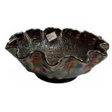Carnival Glass Ruffled Edge Bowl