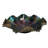 Carnival Glass Ruffled Edge Bowl