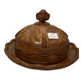 Chocolate Glass Covered Butter Dish