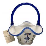 Fenton Hand-Painted Glass Basket