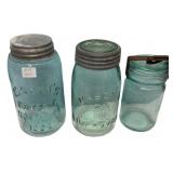 Antique Mason's Canning Jars Lot of 3