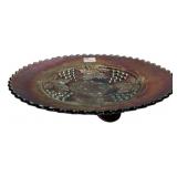 Carnival Glass Grape Pattern Cake Plate