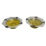 Art Deco Silver Overlay Glass Bowls Pair