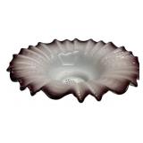 Ruffled Edge Cased Glass Bowl