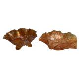 Marigold Carnival Glass Bowls Pair