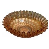 Carnival Glass Ruffled Edge Bowl