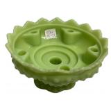 Jadeite Glass Flower Frog Bowl