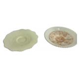 Custard Glass Plate & Grape Bowl Set