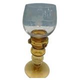 German Roemer Wine Glass Etched Bowl