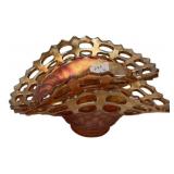 Carnival Glass Basketweave Bowl