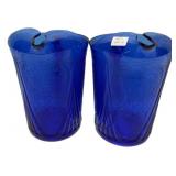 Cobalt Blue Depression Glass Pitchers