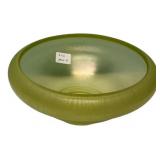 Green Iridescent Art Glass Bowl