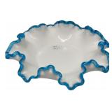 Fenton Aqua Crest Milk Glass Bowl