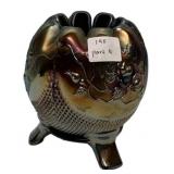 Carnival Glass Footed Rose Bowl