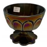 Carnival Glass Footed Compote Bowl