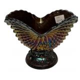 Carnival Glass Ruffled Compote Bowl