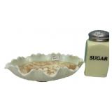 Custard Glass Bowl & Sugar Shaker Lot