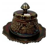 Carnival Glass Covered Butter Dish