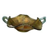 Carnival Glass Two-Handled Bonbon Dish