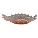 Pink Depression Glass Ruffled Bowl