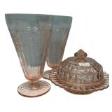 Pink Depression Glass Lot of 3 Pcs
