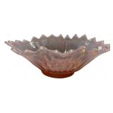 Pink Opalescent Glass Flower Bowl