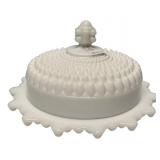 Milk Glass Covered Butter Dish
