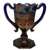 Carnival Glass Loving Cup Trophy Vase