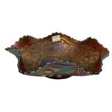 Carnival Glass Ruffled Edge Bowl