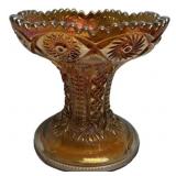 Marigold Carnival Glass Compote