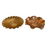 Pair Marigold Carnival Glass Bowls